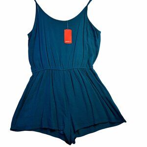Forever 21 Womens Blue Sleeveless Romper M Lightweight Summer Outfit